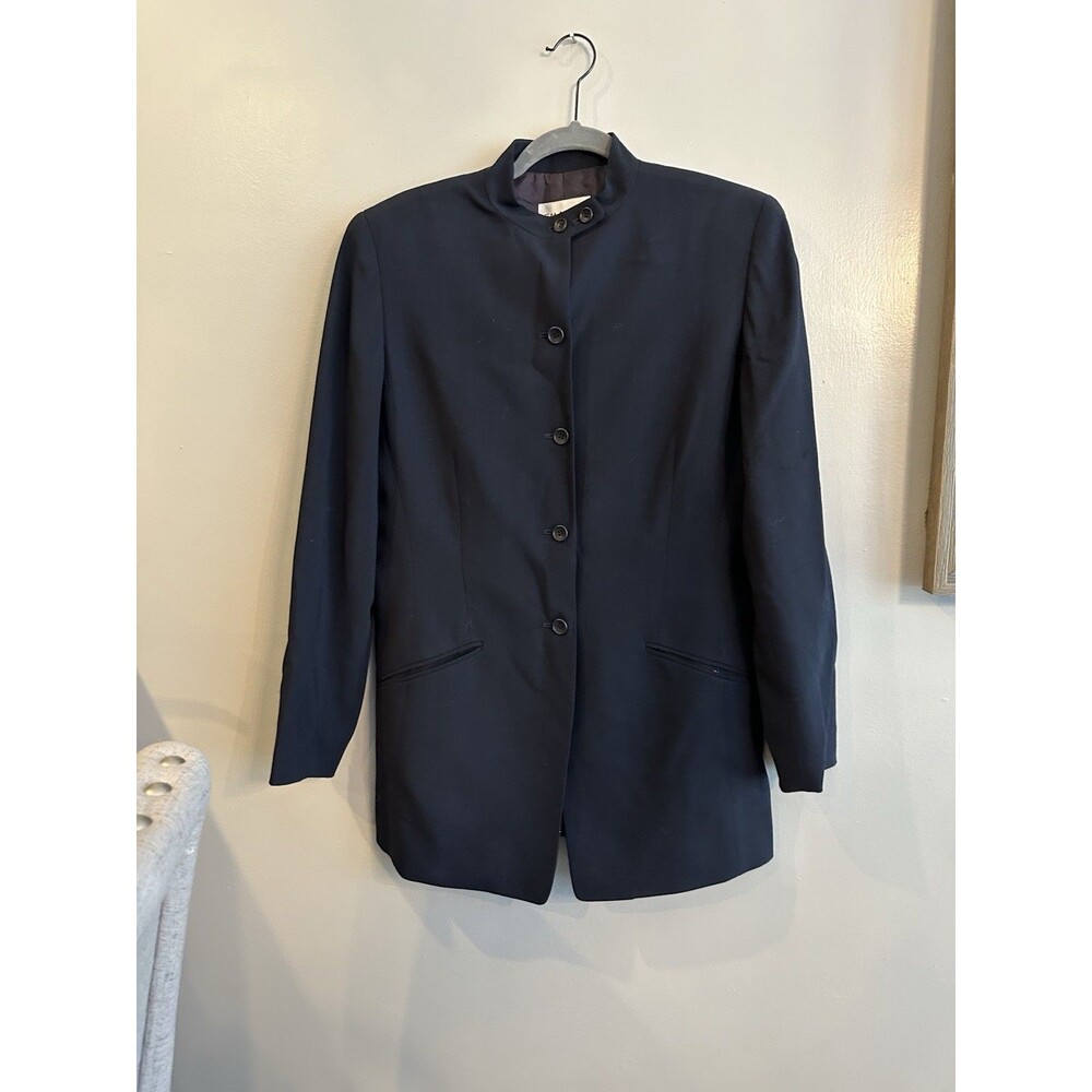 Emanuel Ungaro Women's Black Blazer Size 4/38 Long Sleeve Lined Button Front EUC